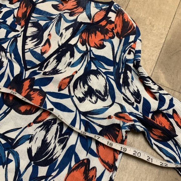 Womens J. Crew Floral V-Neck Tunic‎ Long Sleeve Top - Picture 4 of 8